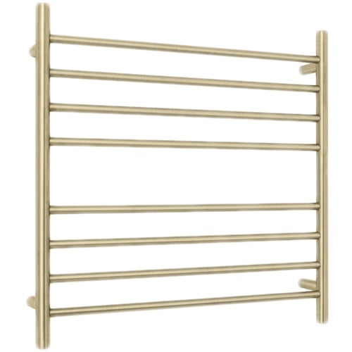 Light Gold 8 Bar Stainless Steel Heated Towel Rail
