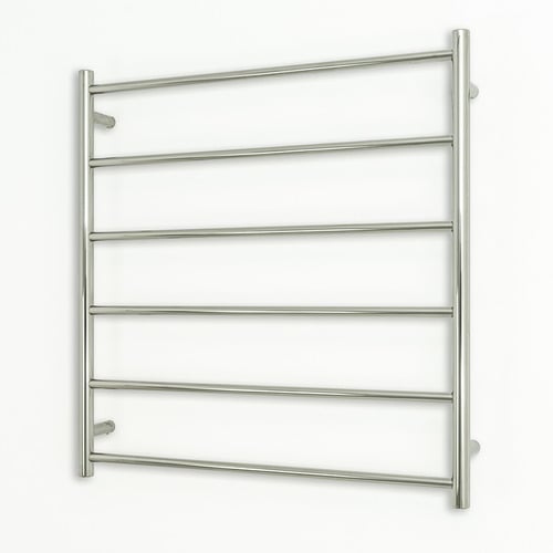Radiant 80cm Round Mirror Polished Chrome Towel Rail