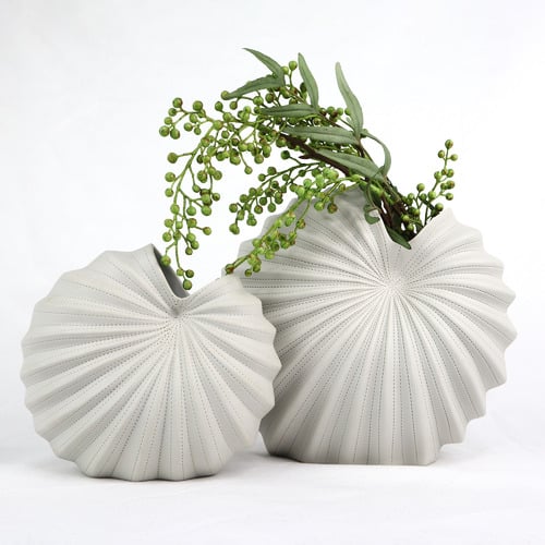 White Spiral Oceania Vase