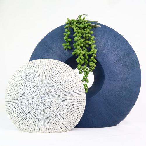Ink Pinstripe Sea Urchin Oceania Vase