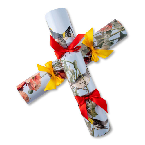 8 Piece Birds & Flowers Hand Made Christmas Cracker Set