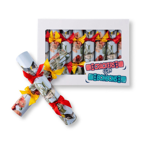 8 Piece Birds & Flowers Hand Made Christmas Cracker Set