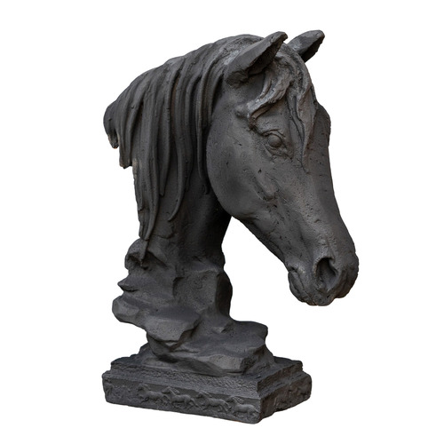 44cm Black Horse Garden Statue