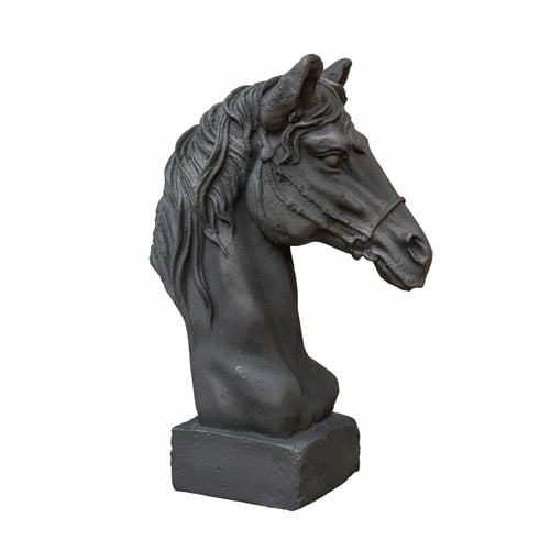 43cm Black Horse Garden Statue