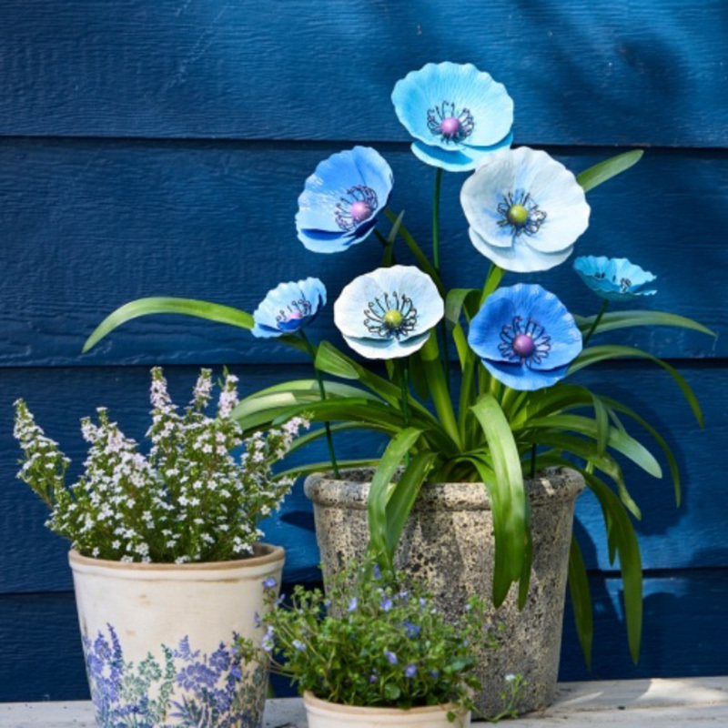 9 Piece Orana Poppy Garden Stake Set
