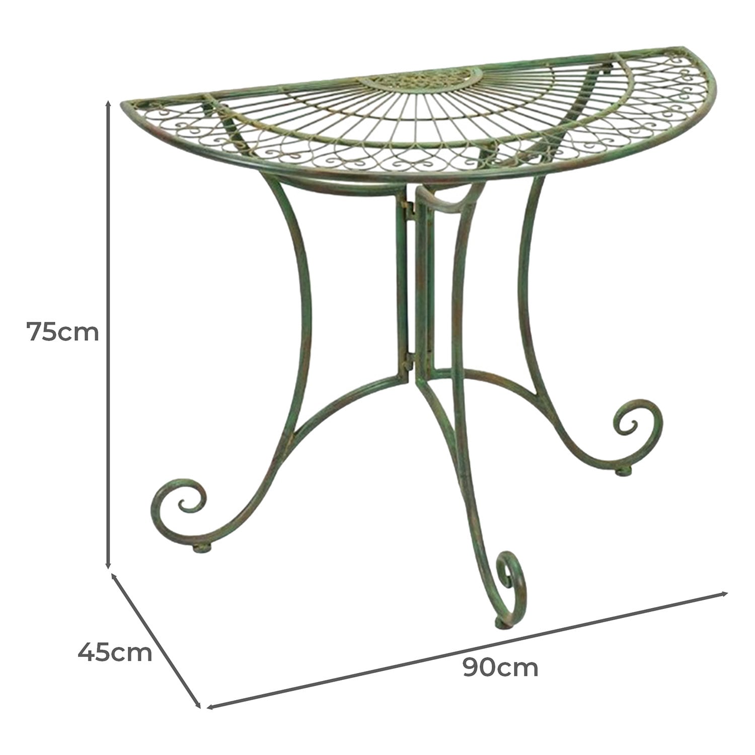 Adeline Semicircle Steel Outdoor Side Table