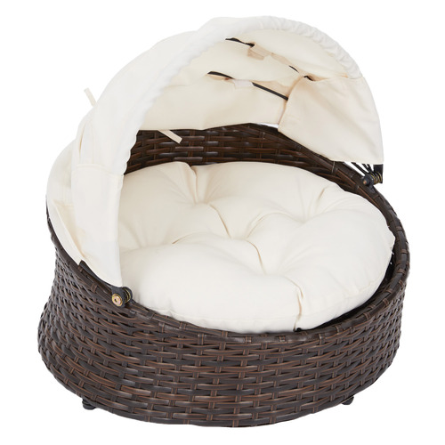 Clotho Wicker Outdoor Pet Daybed with Cushion | Temple & Webster