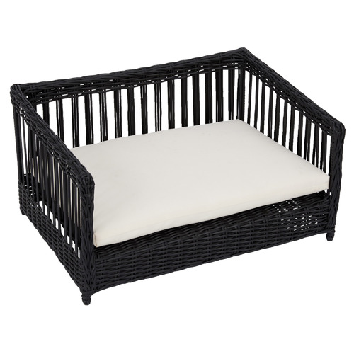 TeamsonPets Espresso Clotho Wicker Outdoor Pet Bed Temple & ster