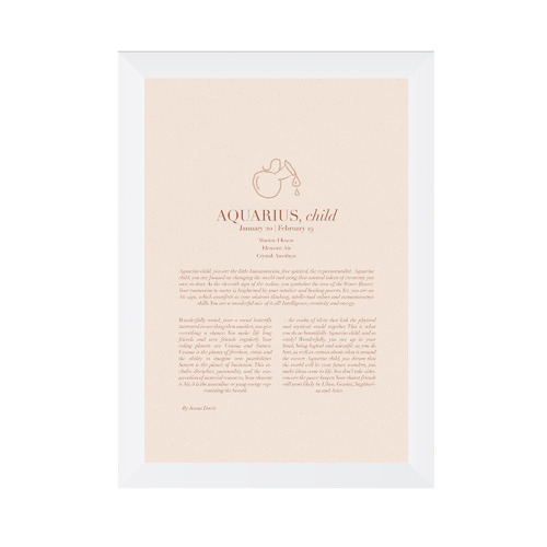 Blush Aquarius Child Framed Printed Wall Art