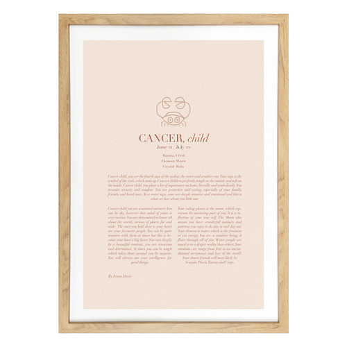 Blush Cancer Child Framed Printed Wall Art
