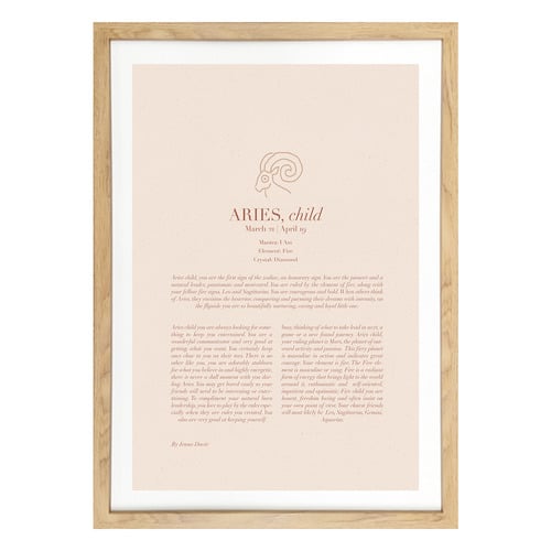 Blush Aries Child Framed Printed Wall Art