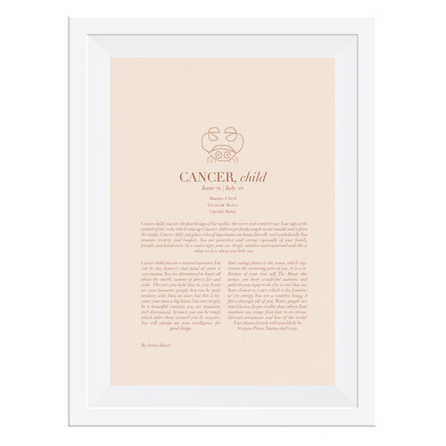 Blush Cancer Child Framed Printed Wall Art