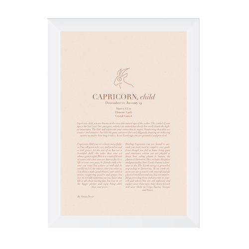 Blush Capricorn Child Framed Printed Wall Art