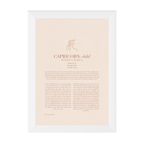 Blush Capricorn Child Framed Printed Wall Art