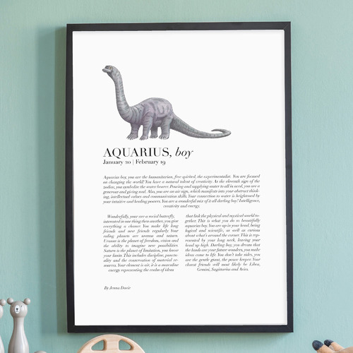 Aquarius Child Dino Brachiosaurus Framed Printed Wall Art