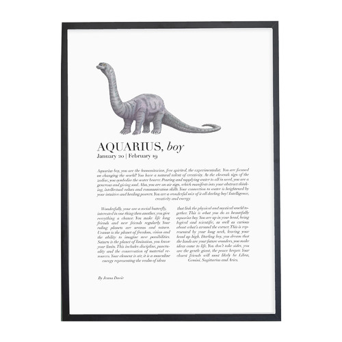Aquarius Child Dino Brachiosaurus Framed Printed Wall Art