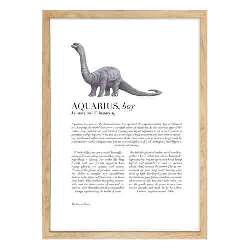 Aquarius Child Dino Brachiosaurus Framed Printed Wall Art