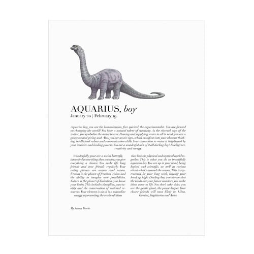 Aquarius Child Dino Brachiosaurus Framed Printed Wall Art