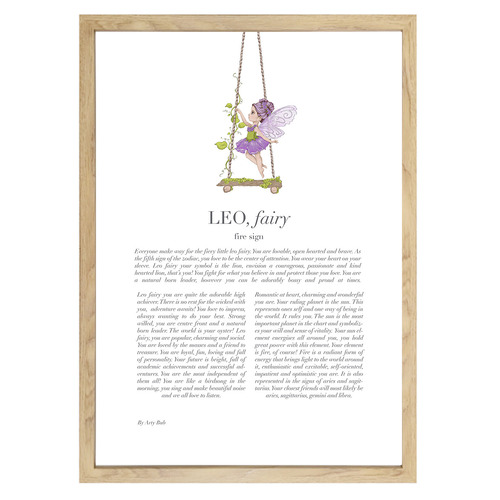 Purple Leo Child Framed Printed Wall Art