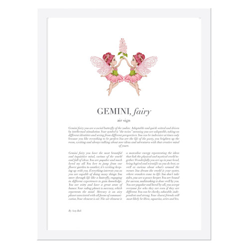 Pink Gemini Child Framed Printed Wall Art