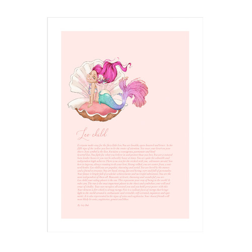 Leo Child Mermaid Framed Printed Wall Art