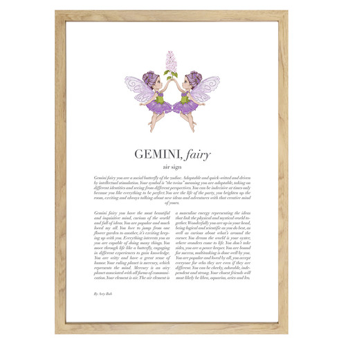 Purple Gemini Child Framed Printed Wall Art