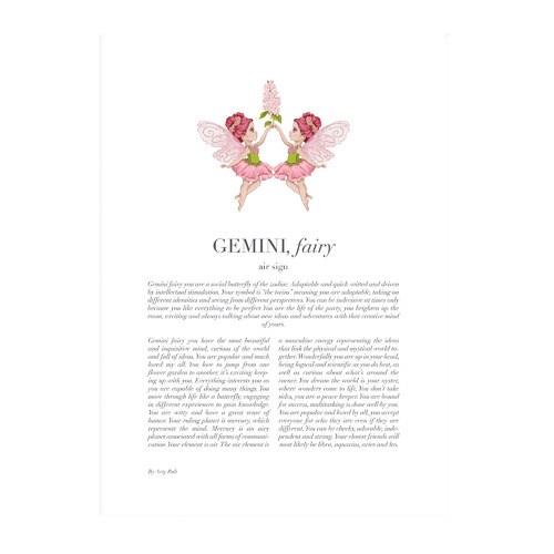 Pink Gemini Child Framed Printed Wall Art