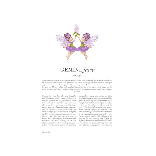 Purple Gemini Child Framed Printed Wall Art