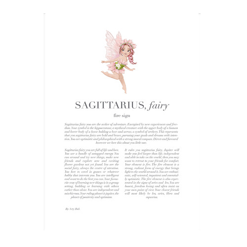 Pink Sagittarius Child Framed Printed Wall Art
