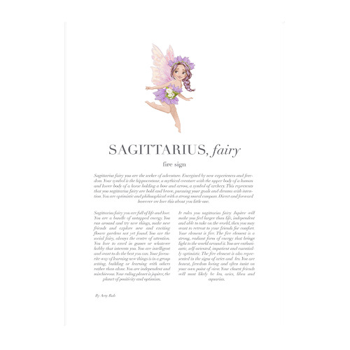 Purple Sagittarius Child Framed Printed Wall Art