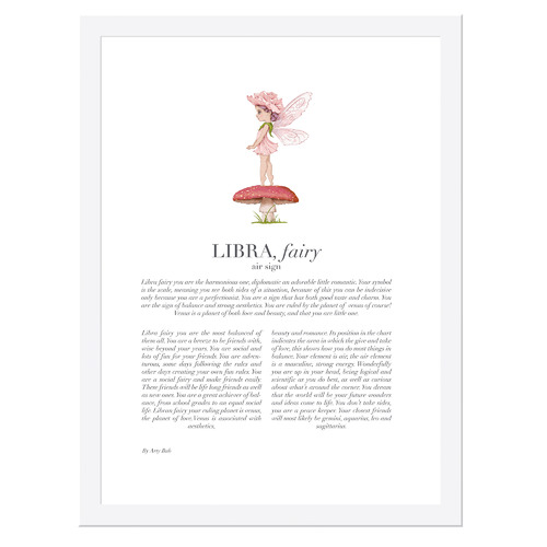 Pink Libra Child Framed Printed Wall Art