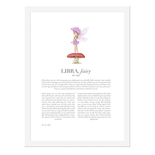 Purple Libra Child Framed Printed Wall Art