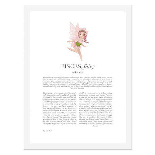 Pink Pisces Child Framed Printed Wall Art