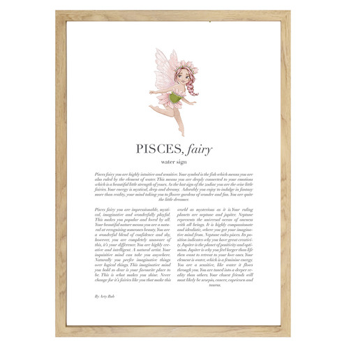 Pink Pisces Child Framed Printed Wall Art