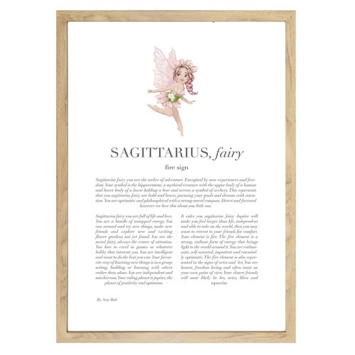 Pink Sagittarius Child Framed Printed Wall Art