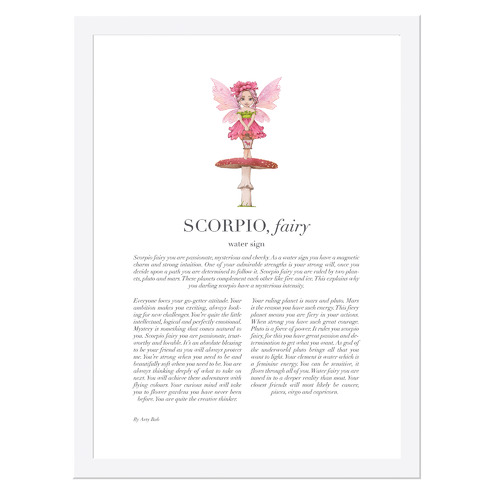 Pink Scorpio Child Framed Printed Wall Art