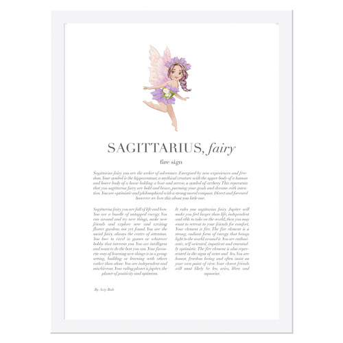 Purple Sagittarius Child Framed Printed Wall Art