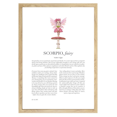 Pink Scorpio Child Framed Printed Wall Art