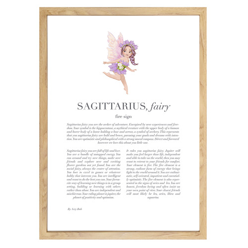 Purple Sagittarius Child Framed Printed Wall Art
