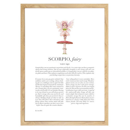 Lilac Pink Scorpio Child Framed Printed Wall Art