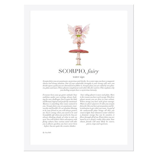Lilac Pink Scorpio Child Framed Printed Wall Art