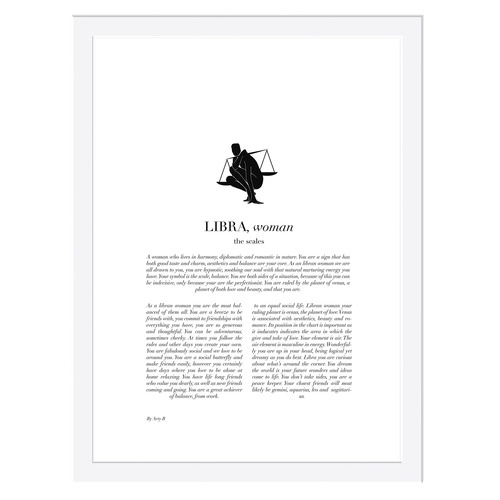 Libra Woman II Framed Printed Wall Art