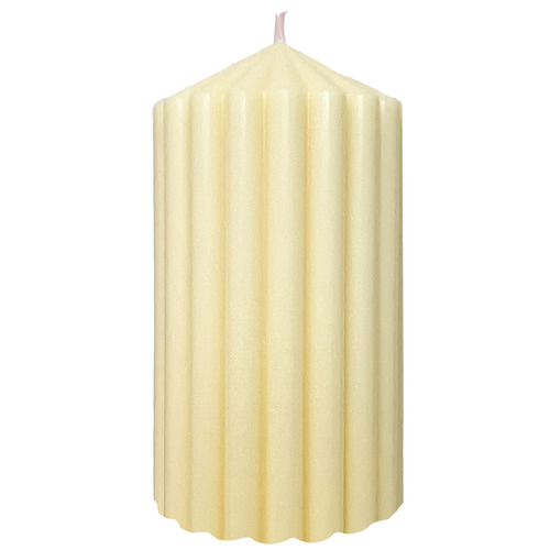 Ribbed Pillar Soy Wax Candle Temple & ster