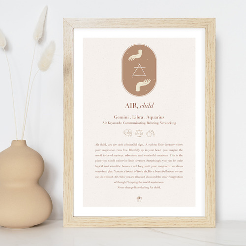 Air, Child Framed Printed Wall Art