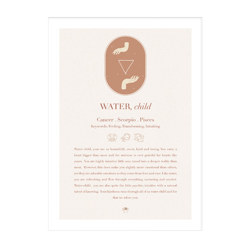 Water, Child Framed Printed Wall Art