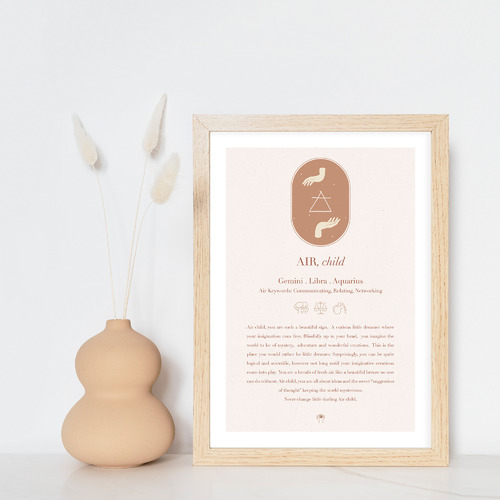 Air, Child Framed Printed Wall Art