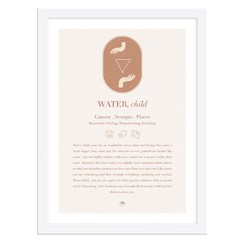 Water, Child Framed Printed Wall Art