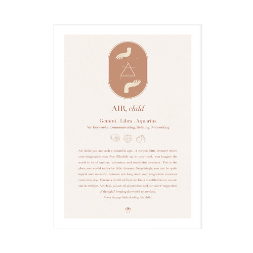 Air, Child Framed Printed Wall Art