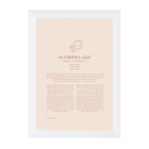 Blush Scorpio Child Framed Printed Wall Art