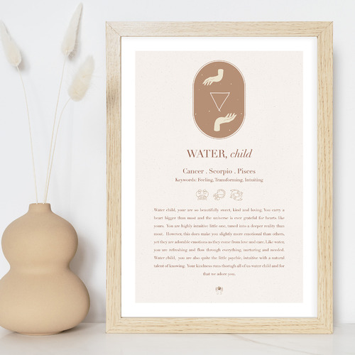 Water, Child Framed Printed Wall Art